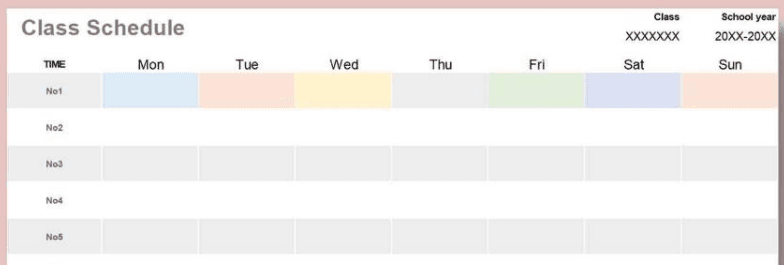 Tutoring Schedule Template