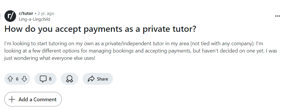 How do I accept payments as a private tutor?