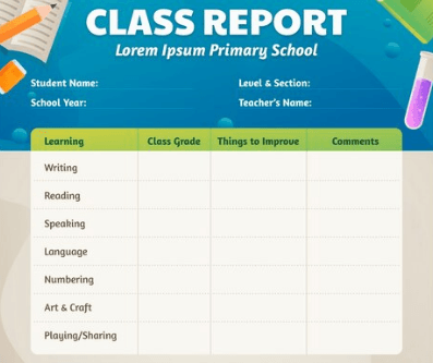 Tutoring Report Template