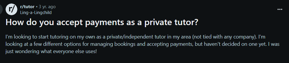 Accepting Payments reddit