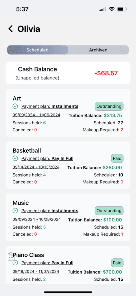 Student Balance